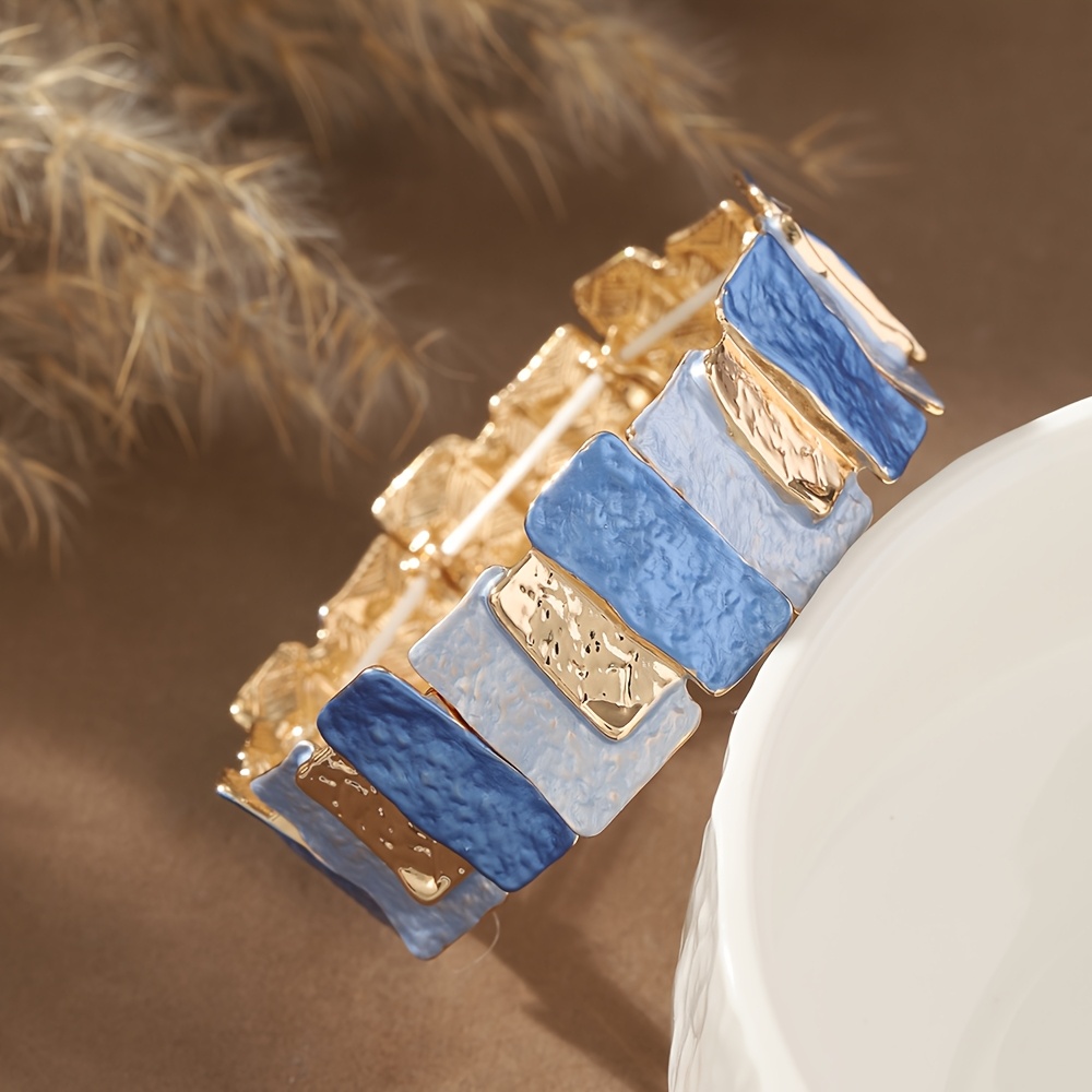 Women's Bohemian Geometric Elastic Adjustable Bangle, Trendy Design